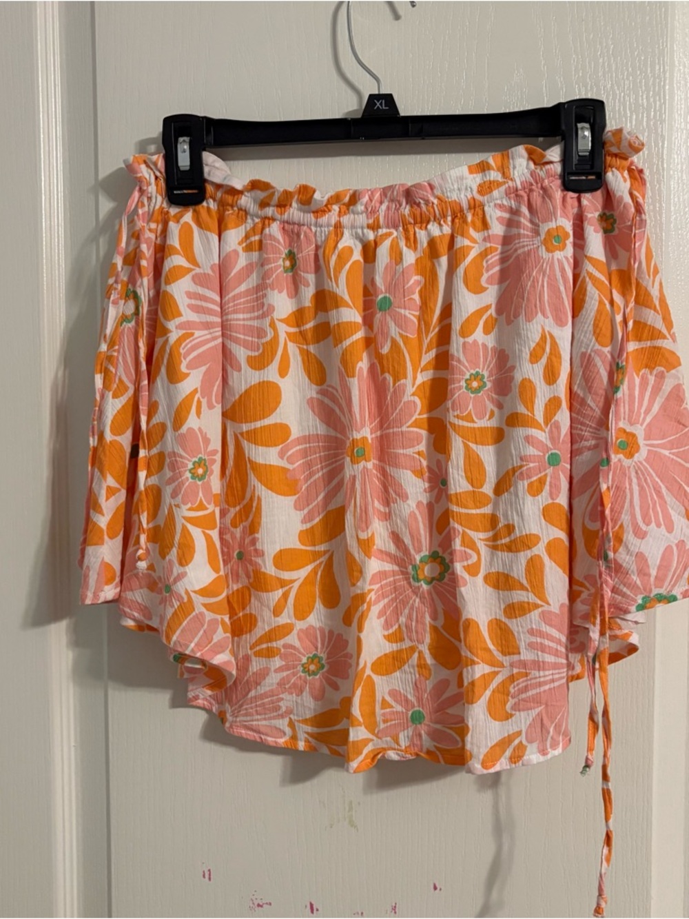 aerie Floral High-Low Skirt - Pink & Orange